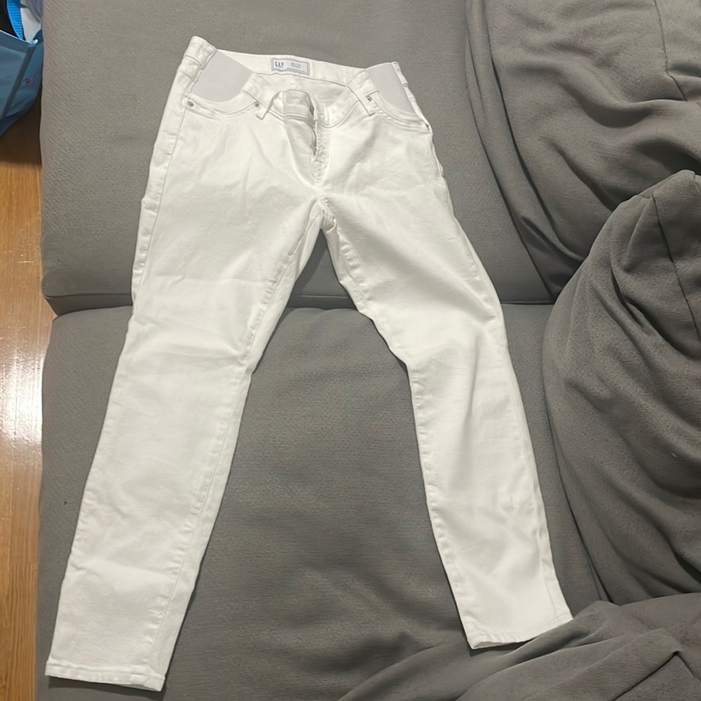 Gap maternity white skinny jeans
